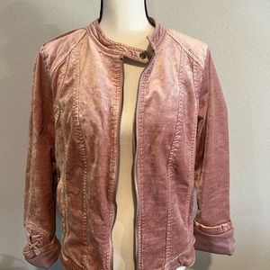 Beautiful Champagne Pink Velour- Like Jacket